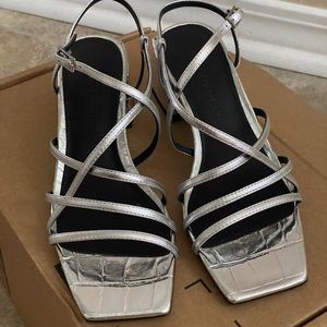 New Silver Sigerson Morrison Block Heels